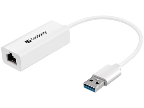 Sandberg USB3.0 Gigabit Network Adapter, White – Kabler, netværk