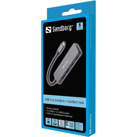 Sandberg USB-C to 2xUSB-A + 2xUSB-C Hub – USB-C cables & adapters (billede 3)