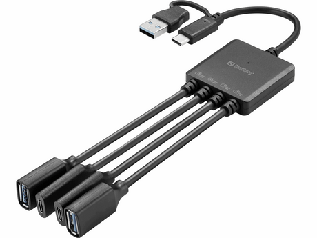 SANDBERG USB-C/A to 2A+2C Splitter – USB-C kabler & adaptere