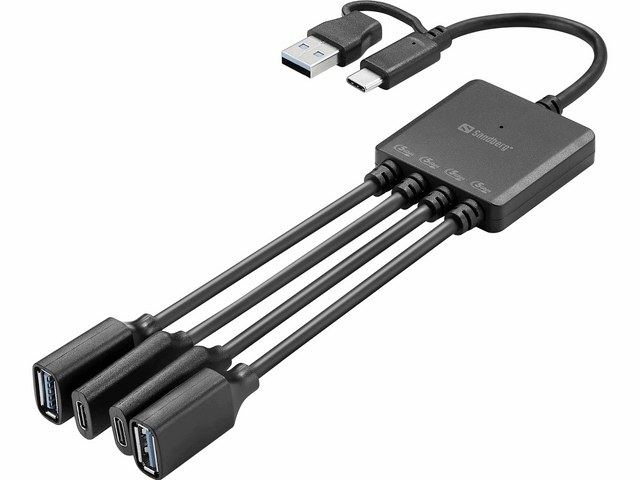 SANDBERG USB-C/A to 2A+2C Splitter – USB-C kabler & adaptere