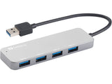 USB 3.0 Hub 4 ports SAVER, Silver