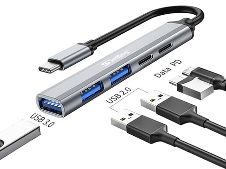 Sandberg USB-C to 3xUSB-A+2xUSB-C SAVER – USB-C cables & adapters (billede 3)