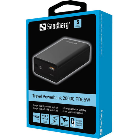 Sandberg Travel Powerbank 20000 PD65W – Powerbanks (billede 2)