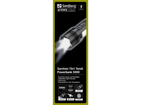 Sandberg Survivor 7in1 Torch Powerbank 5000 – Lygter (billede 5)