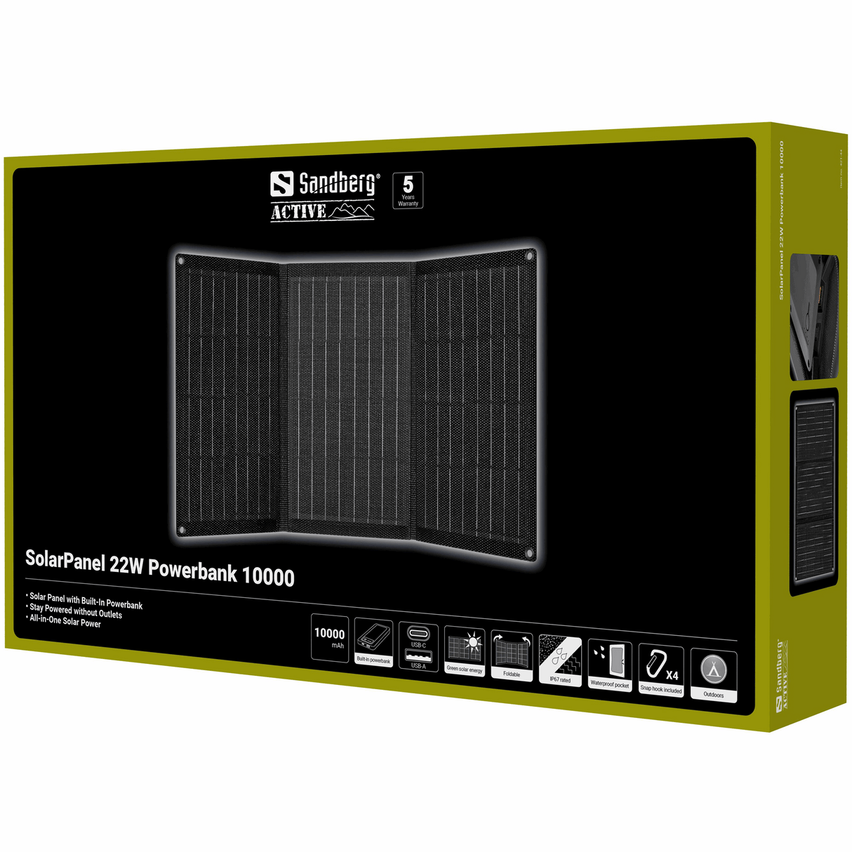 SANDBERG SolarPanel 22W Powerbank 10000 – Powerbanks (billede 2)