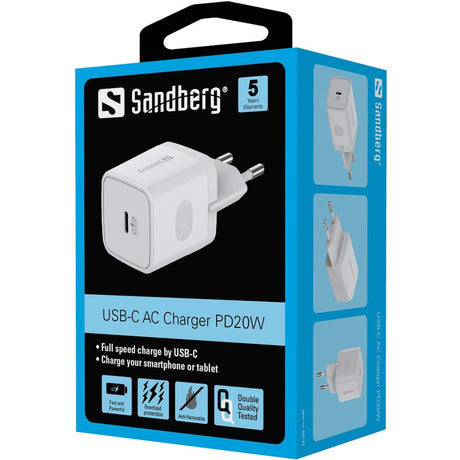 Sandberg USB-C AC Charger PD20W, White (EU) – Ladere USB-C (billede 2)