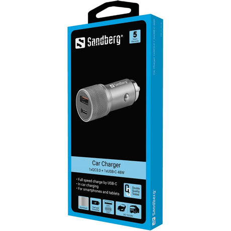 Sandberg Car Charger 1xQC3.0+1xUSBC 48W – Ladere til bilen (billede 2)