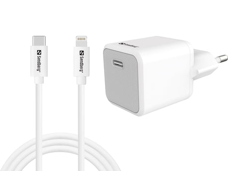 Sandberg USB-C AC Charger +Lightning 1M – Ladere m/kabel - 2.1/2.4Amp (billede 2)