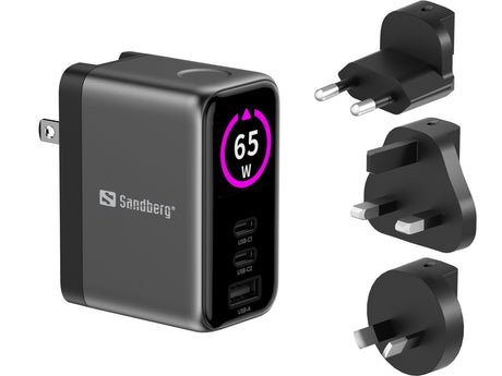 Sandberg Travel Charger PD65W Display – Rejseadaptere (billede 3)