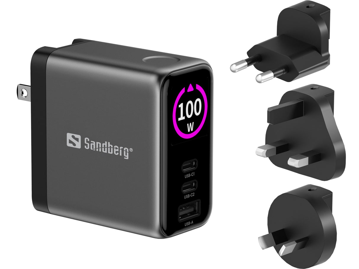 Sandberg Travel Charger PD100W Display – Rejseadaptere (billede 3)