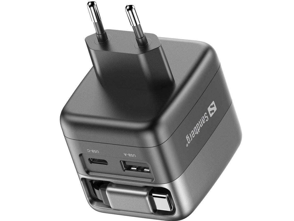 Sandberg Charger PD65W Display + Cable – Opladere (billede 2)