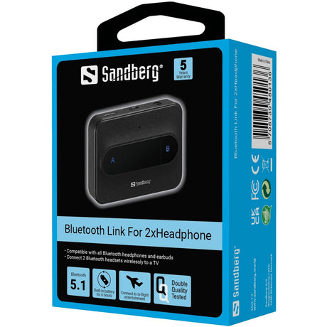 Sandberg Bluetooth Link For 2xHeadphone – Network cards & Bluetooth adapters (billede 3)