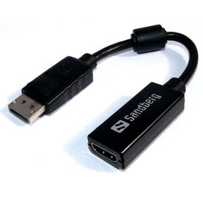 Sandberg DisplayPort to HDMI Adapter, Black – Kabler, DisplayPort