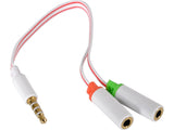 Headset Converter Dual to Single, White