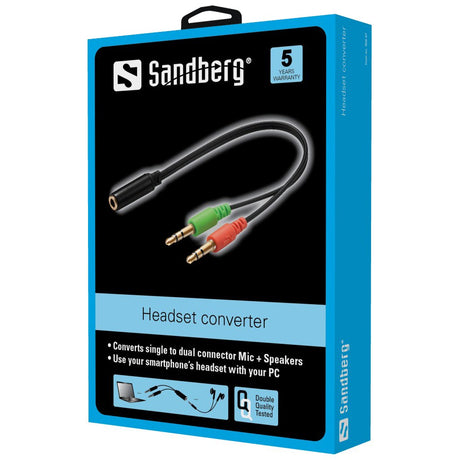 Sandberg Headset Converter Mobile to PC, Black – Headset adaptere (billede 2)