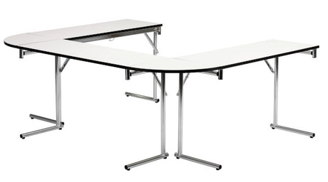 Klapbord Silhuett 1200x450mm,Hvid laminat og alugråt stel – image 2