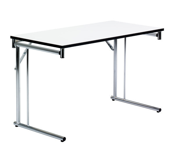 Klapbord Silhuett 1200x450mm,Hvid laminat og alugråt stel – image 3