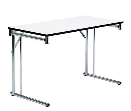 Klapbord Silhuett 1200x450mm,Hvid laminat og alugråt stel – image 3