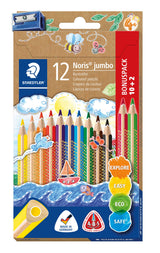 Farveblyant Noris Jumbo trekant ass (10+2)