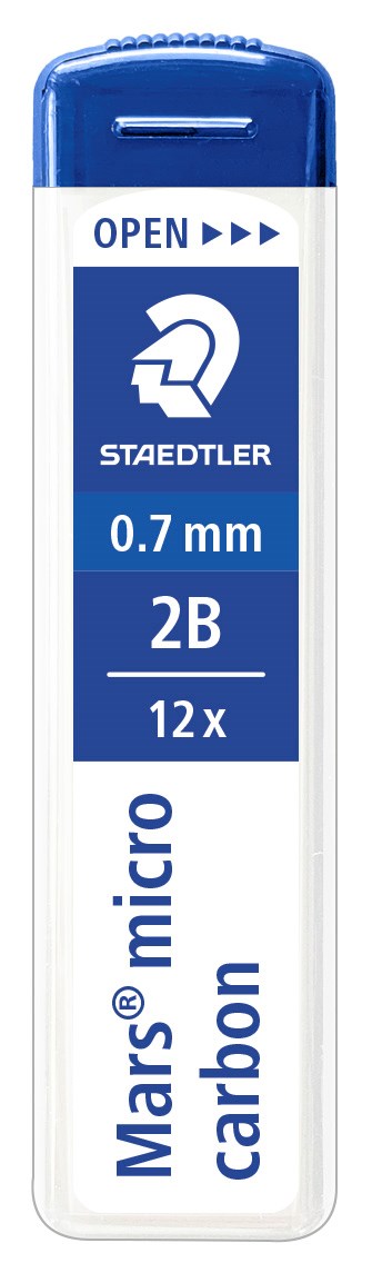 Staedtler Stifter Mars Micro 0,7mm 2B (12 stifter) (billede 1)