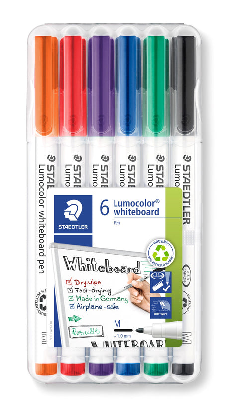 Staedtler WB Marker Lumocolor rund 1mm ass (6) – Whiteboardpenne (billede 1)