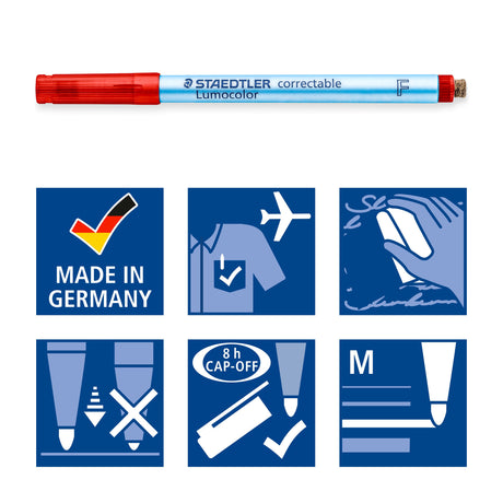 Staedtler Marker Lumocolor Correctable F non-perm 0,6mm grøn – Markeringspenne (billede 5)