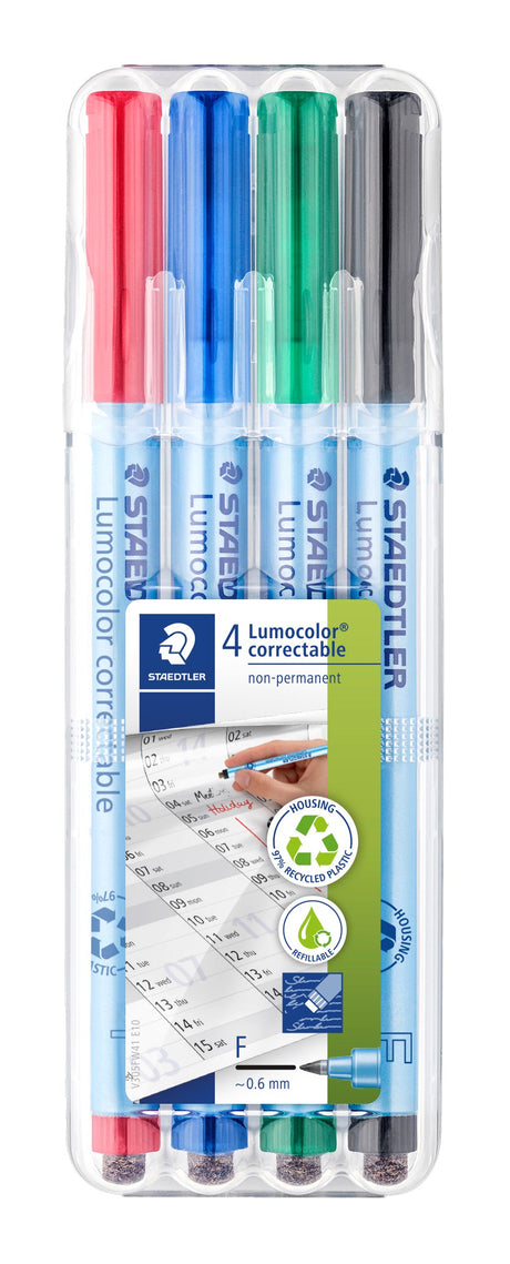 Staedtler Marker Lumocolor Correctable F non-perm 0,6mm ass (4) – Markeringspenne (billede 1)
