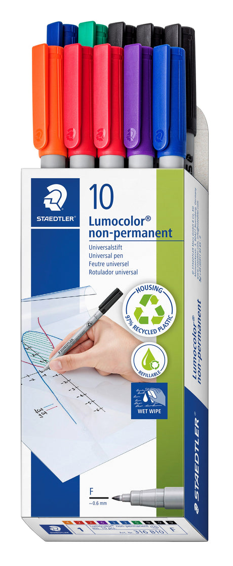 Staedtler Marker Lumocolor non-perm 0,6mm ass (10) – Markeringspenne (billede 1)
