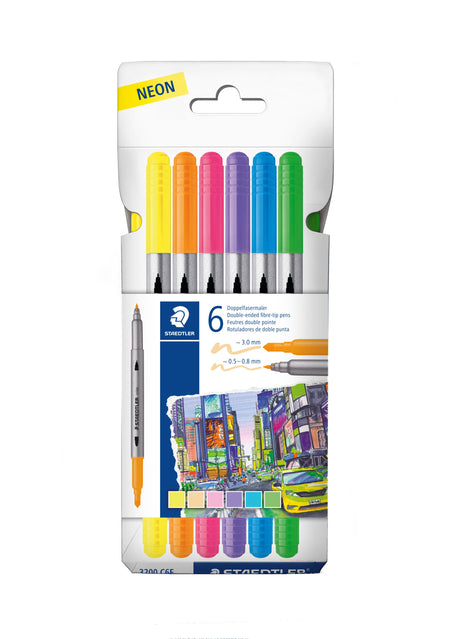 Staedtler Fiberpen tusser dobbelt ass (6) (billede 1)
