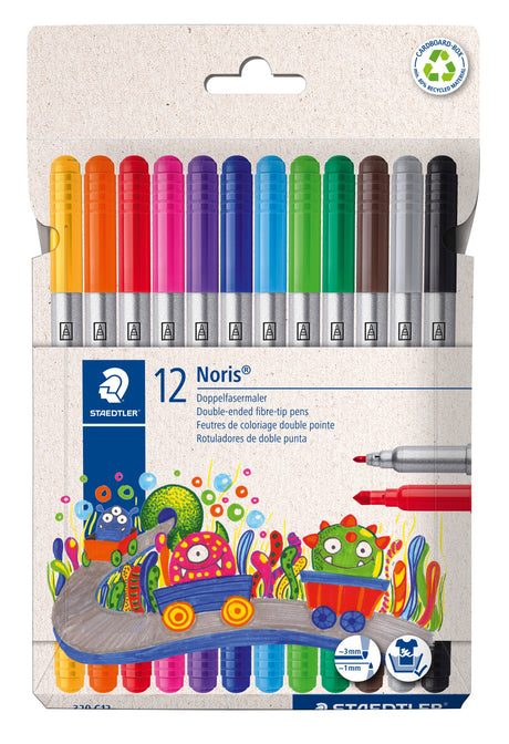Staedtler Fiberpen Noris Duo ass (12) – Tusser (billede 1)