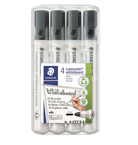 Staedtler WB Marker Lumocolor rund 2mm sort (4) – Whiteboardpenne (billede 1)
