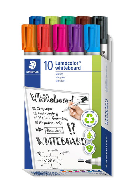 Staedtler WB Marker Lumocolor rund 2mm ass (10) – Whiteboardpenne (billede 1)