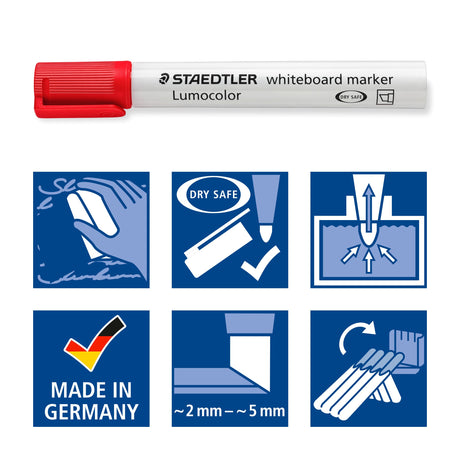 Staedtler WB Marker Lumocolor chisel 2-5mm red – Whiteboardpenne (billede 3)
