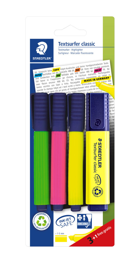 Overstregningspen Textsurfer 3+1 blister ass (4)
