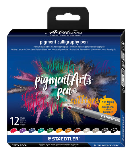 Staedtler Kalligrafipen Pigment Arts ass (12) – Penselpenne (billede 1)