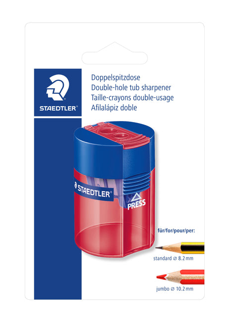 Staedtler Blyantspidser m/holder dobbelt ass trans blister