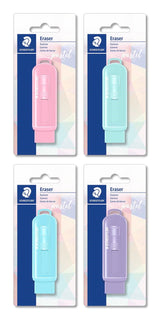 Viskelæder PVC frit m/skub blister Pastel Line