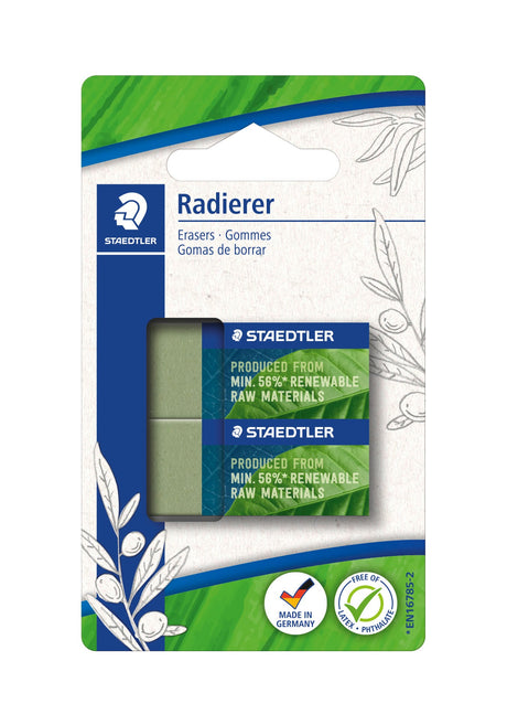 Staedtler Viskelæder Rå mat. 56% 49x19x13mm grøn (2) – Viskelædere (billede 1)