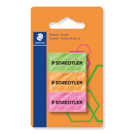 Staedtler Viskelæder neon ass blister (3) – Viskelædere