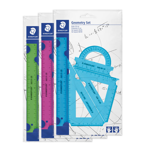 Staedtler Geometrisæt 4 dele ass neon farver (18) – Linealer (billede 1)