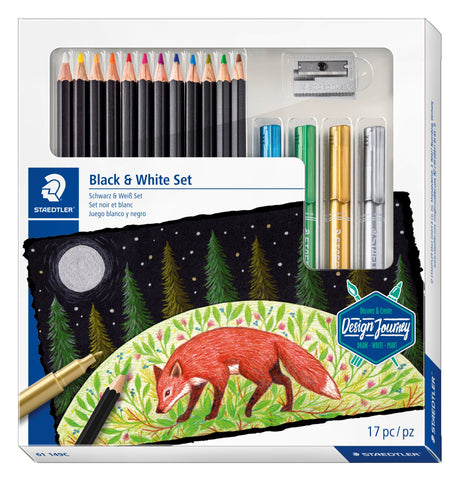 Staedtler Tegnesæt Sort & Hvid mixed ass (17) – Kunstnerfarver (billede 1)