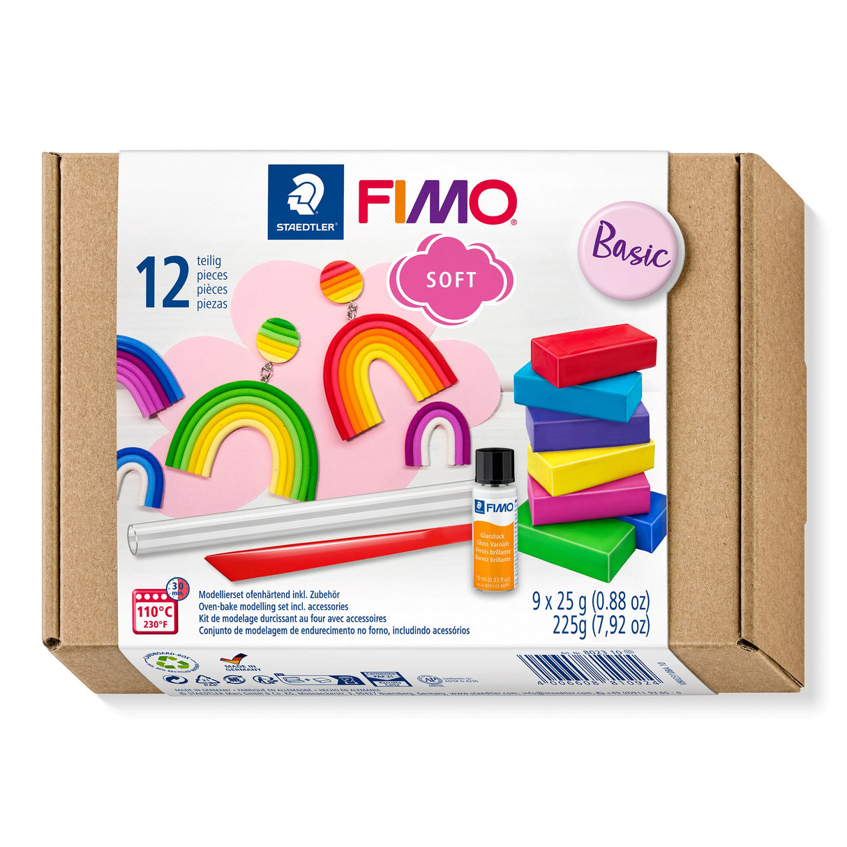 Staedtler Modeller Fimo Soft Basis sæt  9x25g m/værktøj (12) – Hobby & kreativ (billede 2)