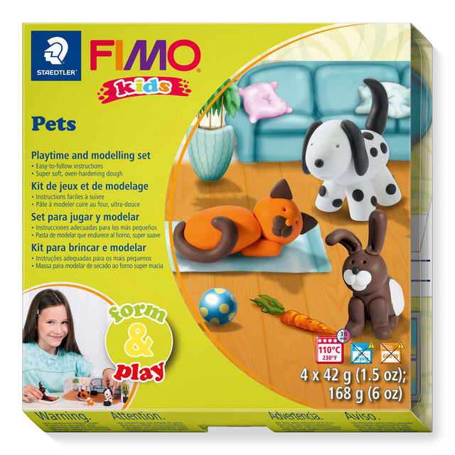 Staedtler Modeller Fimo Kids Kæledyr 4x42g (4) – Hobby & kreativ (billede 1)