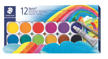 Staedtler Vandfarver Noris m/pensel ass (12) (billede 1)
