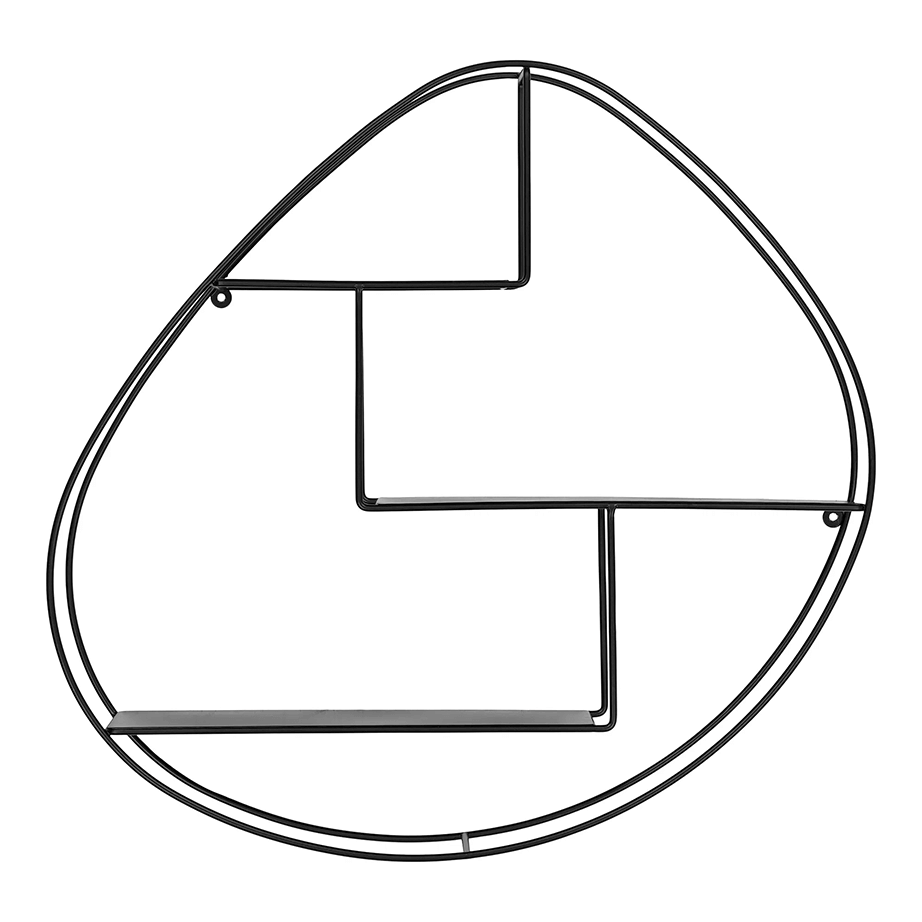 æghylde, organisk form, sort stå | Væghylde, organisk form, sort stål  | Officely