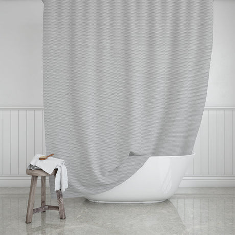 Naga A/S Badeforhæng, Camellia, Lysegrå,180 x 200 cm – Badeværelse tekstiler