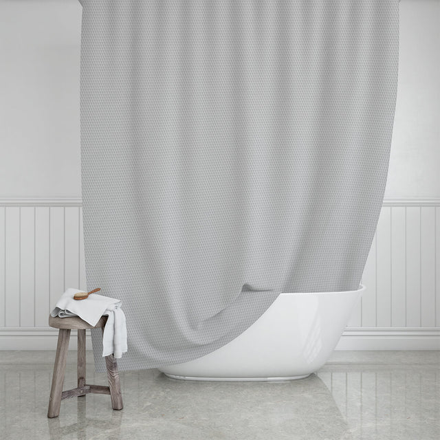 Naga A/S Badeforhæng, Camellia, Lysegrå,180 x 200 cm – Badeværelse tekstiler