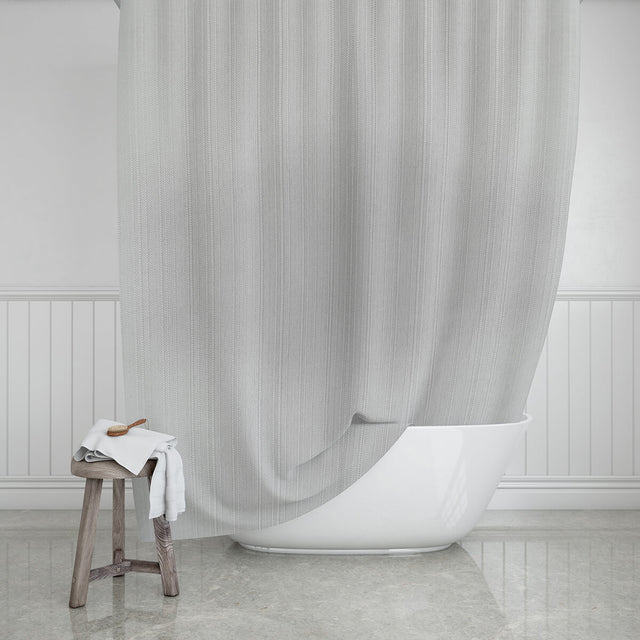 Naga A/S Badeforhæng, Etherea, Lysegrå,180 x 200 cm – Badeværelse tekstiler