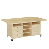 Studiebord Snickaren, 2000x1200 mm Højde 900 mm, Bordplade i massiv eg