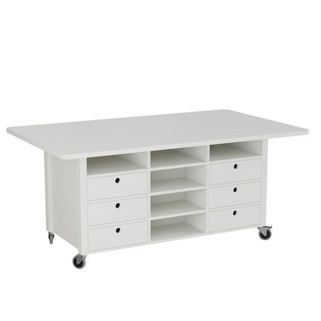 Studiebord Snickaren, 2000x1200 mm Højde 900 mm, hvidbejdset